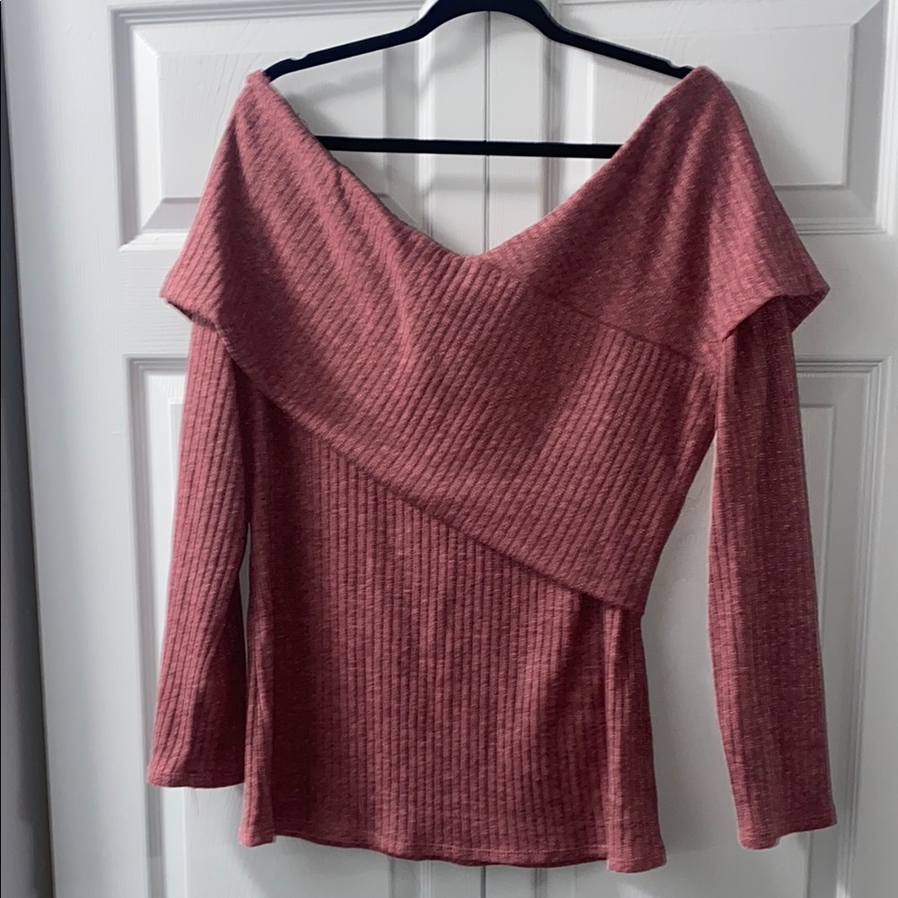 Fashion Nova Pink Off-the-Shoulder Sweater